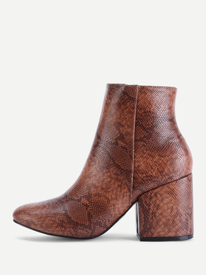 Bottes à talons hauts imprimées du la peau du serpent en PU