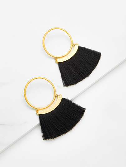 Fringe Design Drop Earrings
