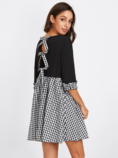 Vestido con abertura con lazo