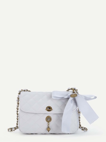 Bolso acolchado con adorno de lazo para atar