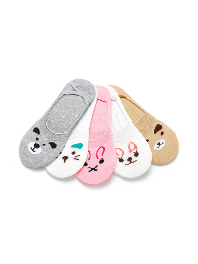 Animal Print Invisible Socks 5pairs