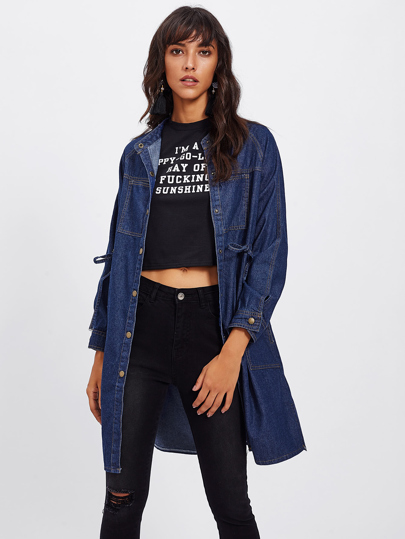 Manteau en jeans avec taille élastique