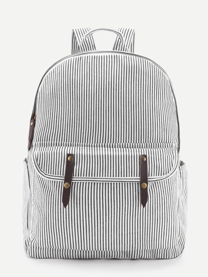 Segeltuch Rucksack mit vertikalen Streifen
