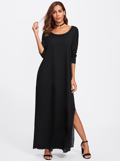 Slit Side Paper Thin Tee Dress
