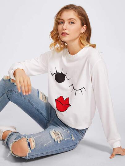 Face Print Sweatshirt