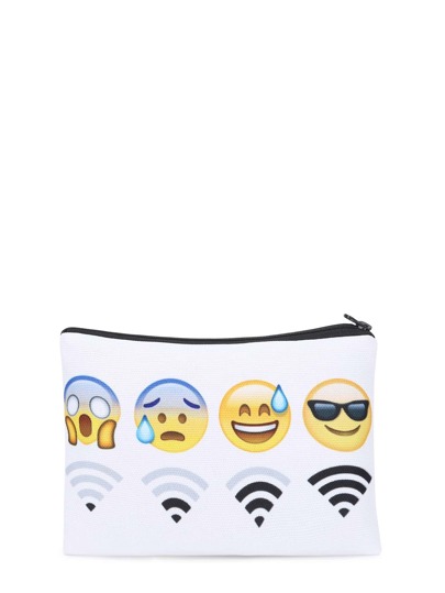 Emoji Print Makeup Bag