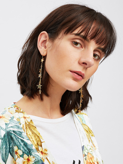 Mini Star Decorated Drop Earrings