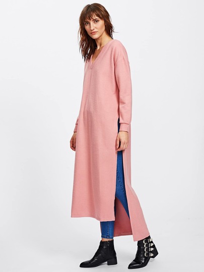 Langlinie Sweatshirt mit Cutout hinten und Schlitzseite