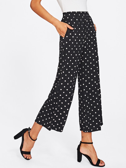 Polka Dot Wide Leg Pants