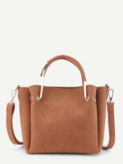 Wildleder Schlutertasche mit Innentasche