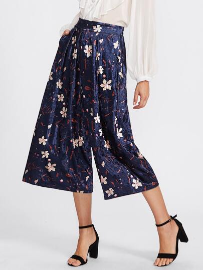 Pantalones de terciopelo con estampado botánico