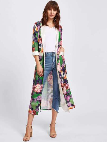 Chaqueta duster con abertura en la parte lateral