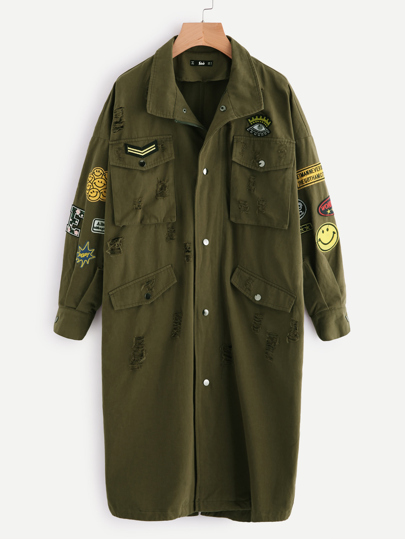 Patch Detail Multi Pocket Utility Coat