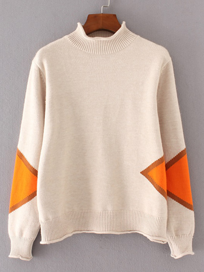 Jersey con diamante de ribete enrollado