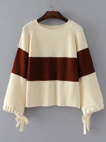 Pull manche raglan à rayures