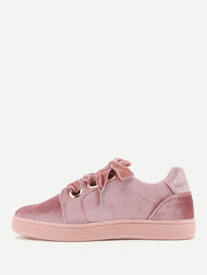 Chaussures de sport en velours à lacets