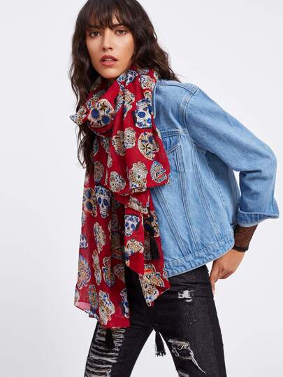 Skull Print Scarf