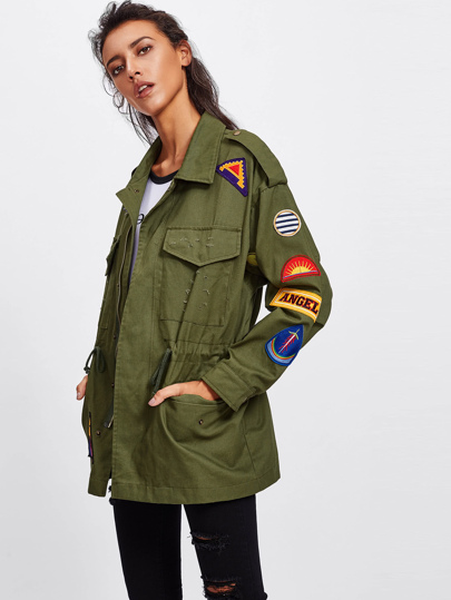 Militärjacke mit Stickereien
