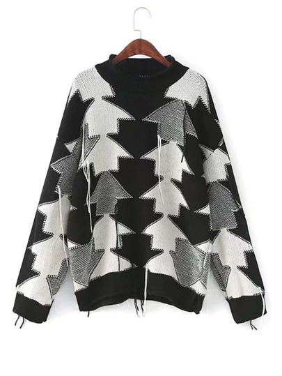 Jersey con detalle de fleco con flecha