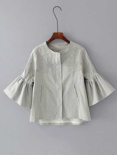 Blazer con ricamo di fiore
