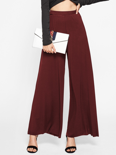 Elasticized Waist Super Wide Leg Pants