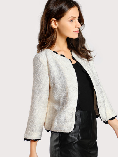 Blazer avec en crochet festonné bicolore