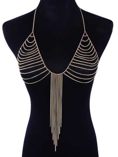 Chain Tassel Bralet Body Chain