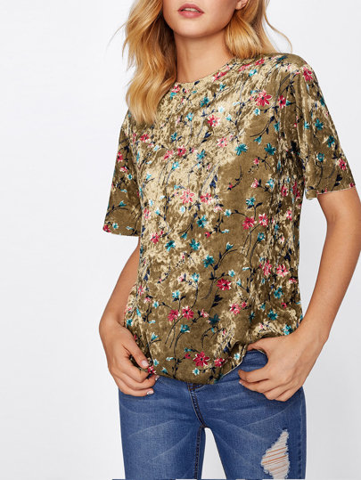 Botanical Crushed Velvet Top