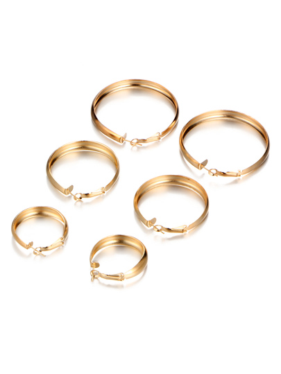 Set di orecchini rotondi 3 coppie