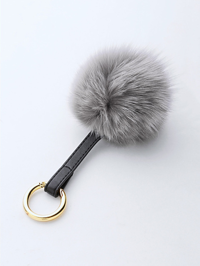 Faux Fur Pom Pom Keychain
