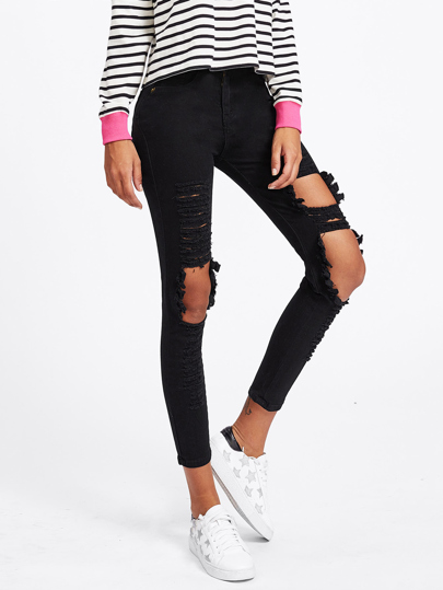 Extreme Distressing Skinny Jeans