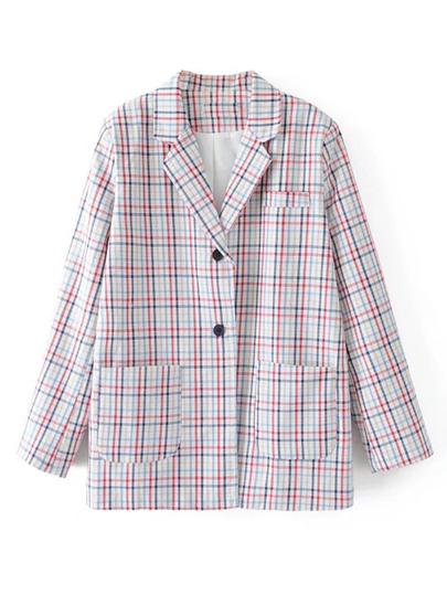 Blazer Plaid anteriore del ragazzo di tasca