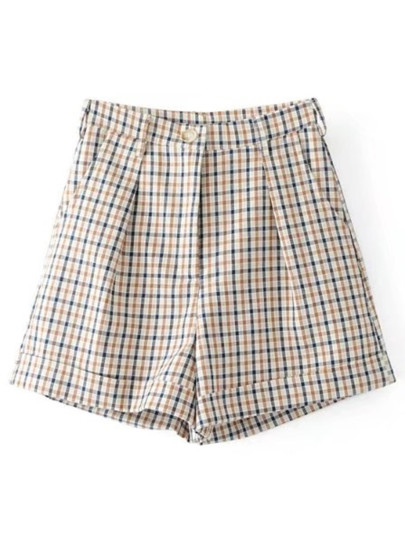 Shorts droit à carreaux