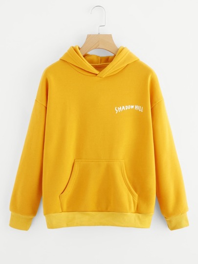 Sudadera con letra de hombros caídos