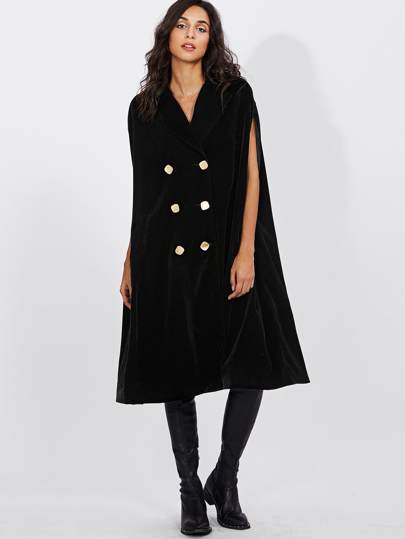 Poncho largo con doble botonadura