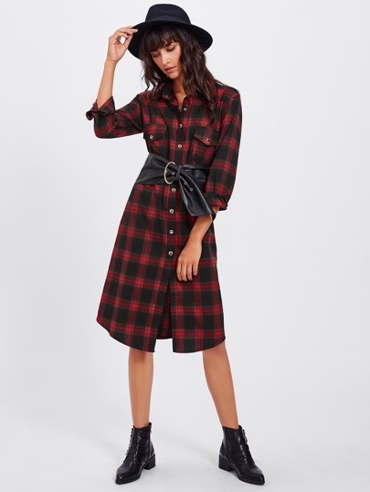 Tartan Plaid Shirt Dress