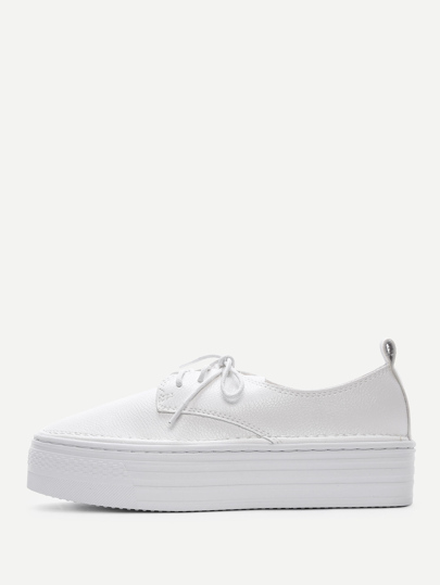Lace Up Flatform PU Sneakers