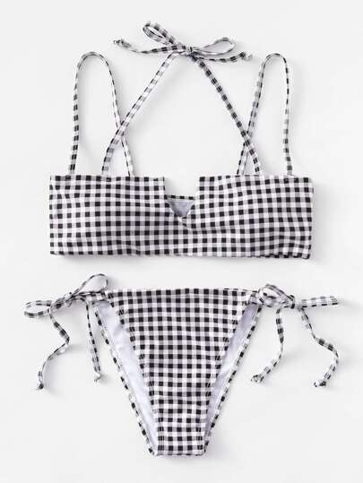 Set di bikini a quadretti