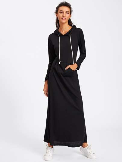 Drawstring Hooded Sweatshirt Dress