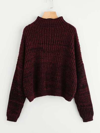 Drop Shoulder High Neck Jumper