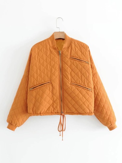 Zipper Detail Quilted Jacket