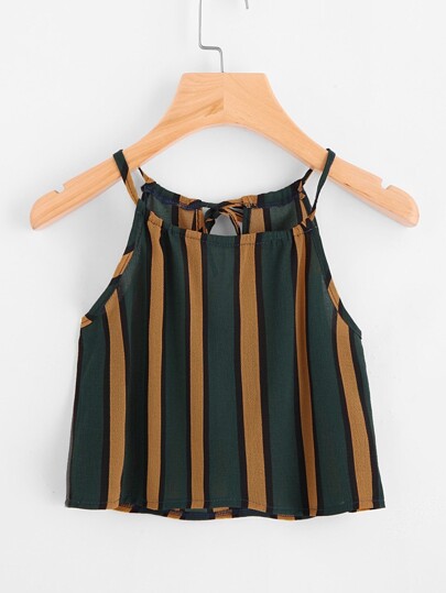 Camisola de rayas verticales con cordones