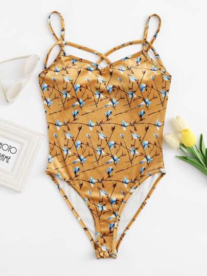 Body de terciopelo con tiras cruzadas