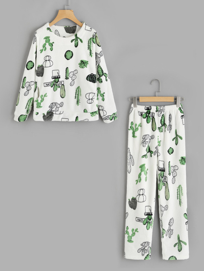 Conjunto de pijama con cactus
