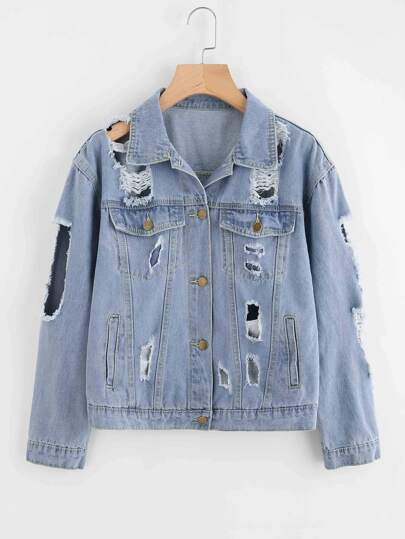 Zerrissene Freund Jeans Jacke
