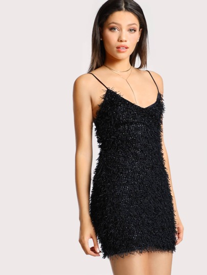 Robe à bretelle avec frange partout