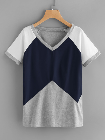 Tee avec manche raglan bicolore