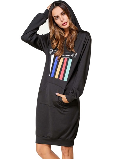 Robe à capuche imprimée