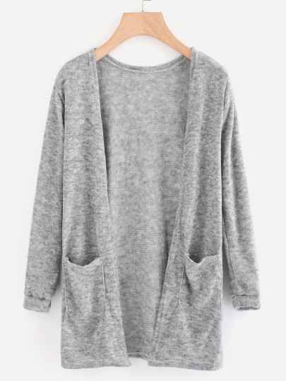 Open Front Cardigan With Pockets
