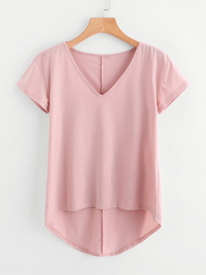 Solid Dip Hem T-shirt